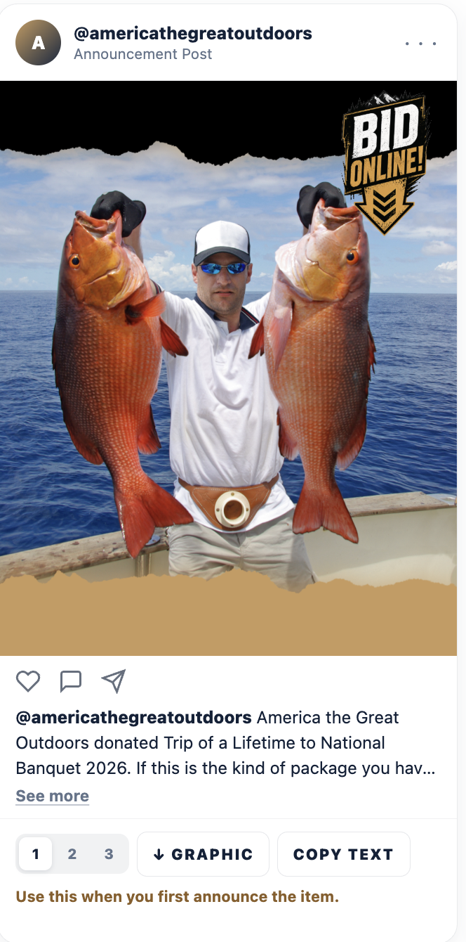 Announcement social post output