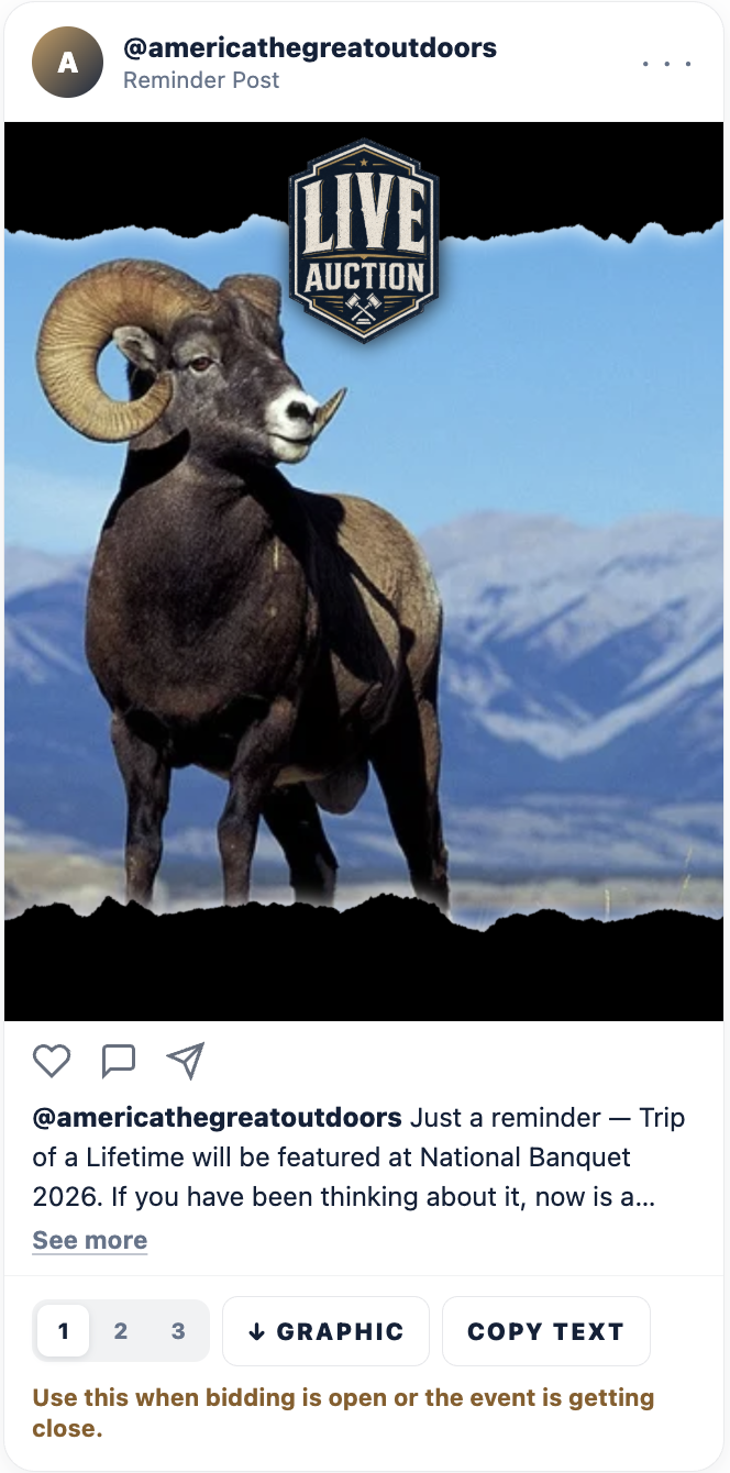 Reminder social post output